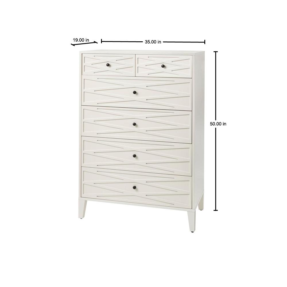Home Decorators Collection Newford Ivory Wood 6 Drawer Chest Of