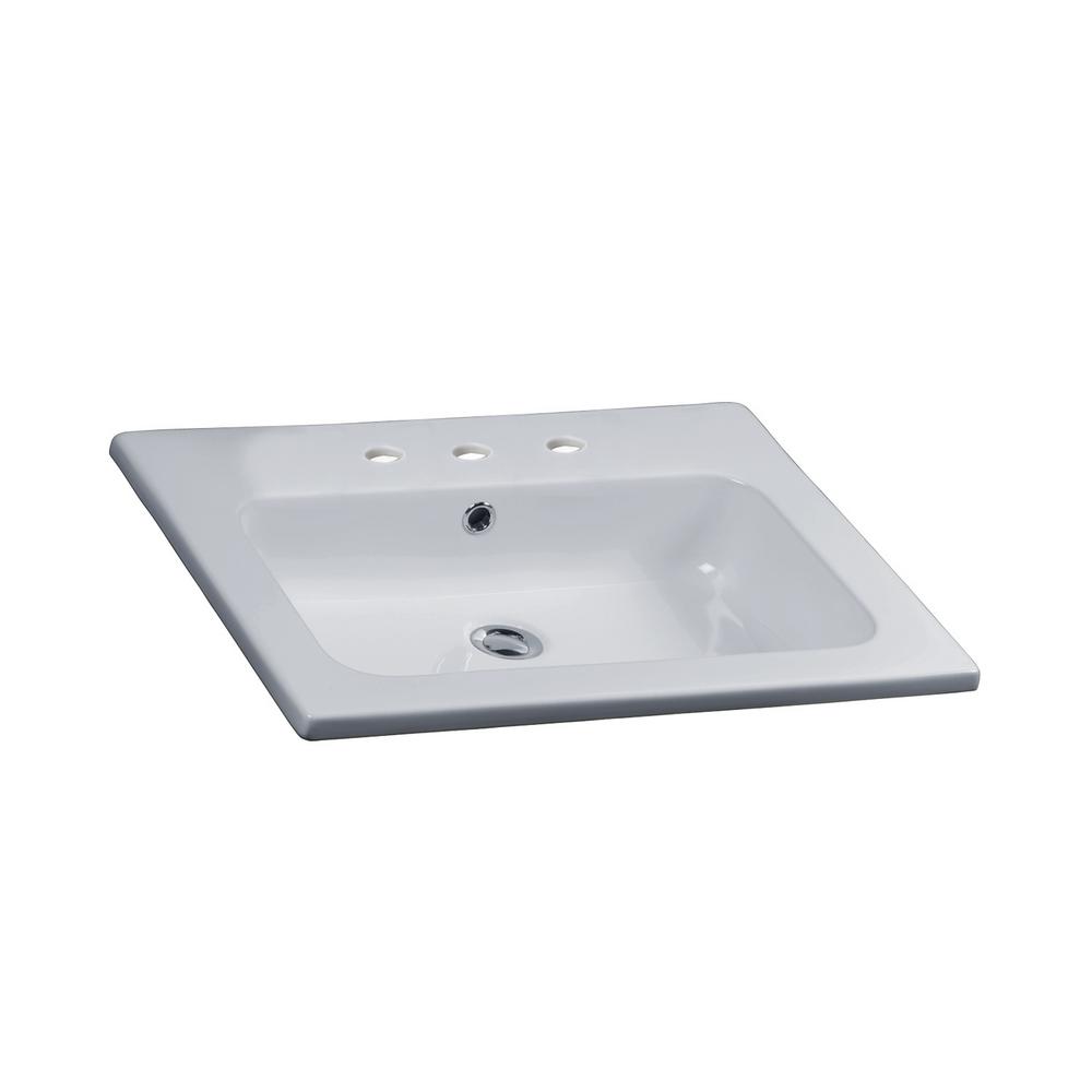 Barclay Products Cilla Drop-In Bathroom Sink in White-4 ...