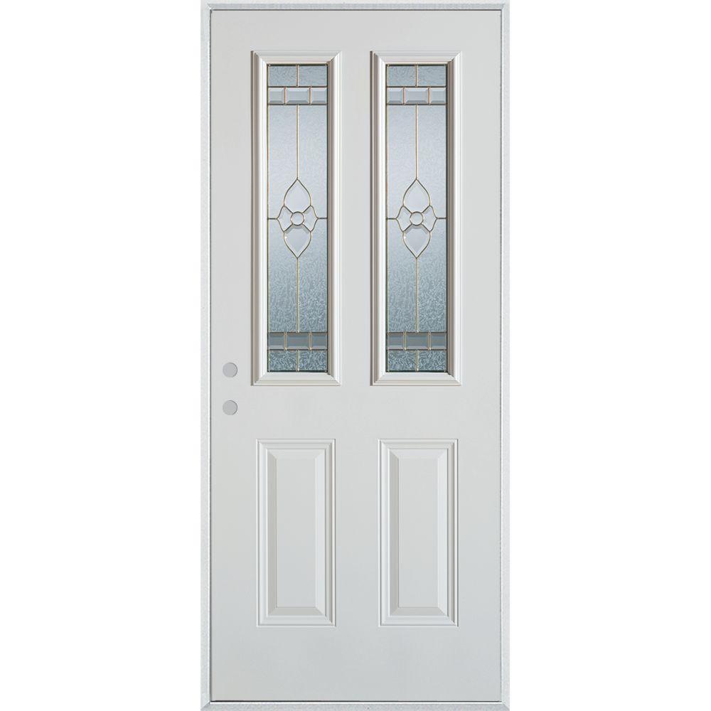 Stanley Doors 36 in. x 80 in. Traditional Zinc 2 Lite 2