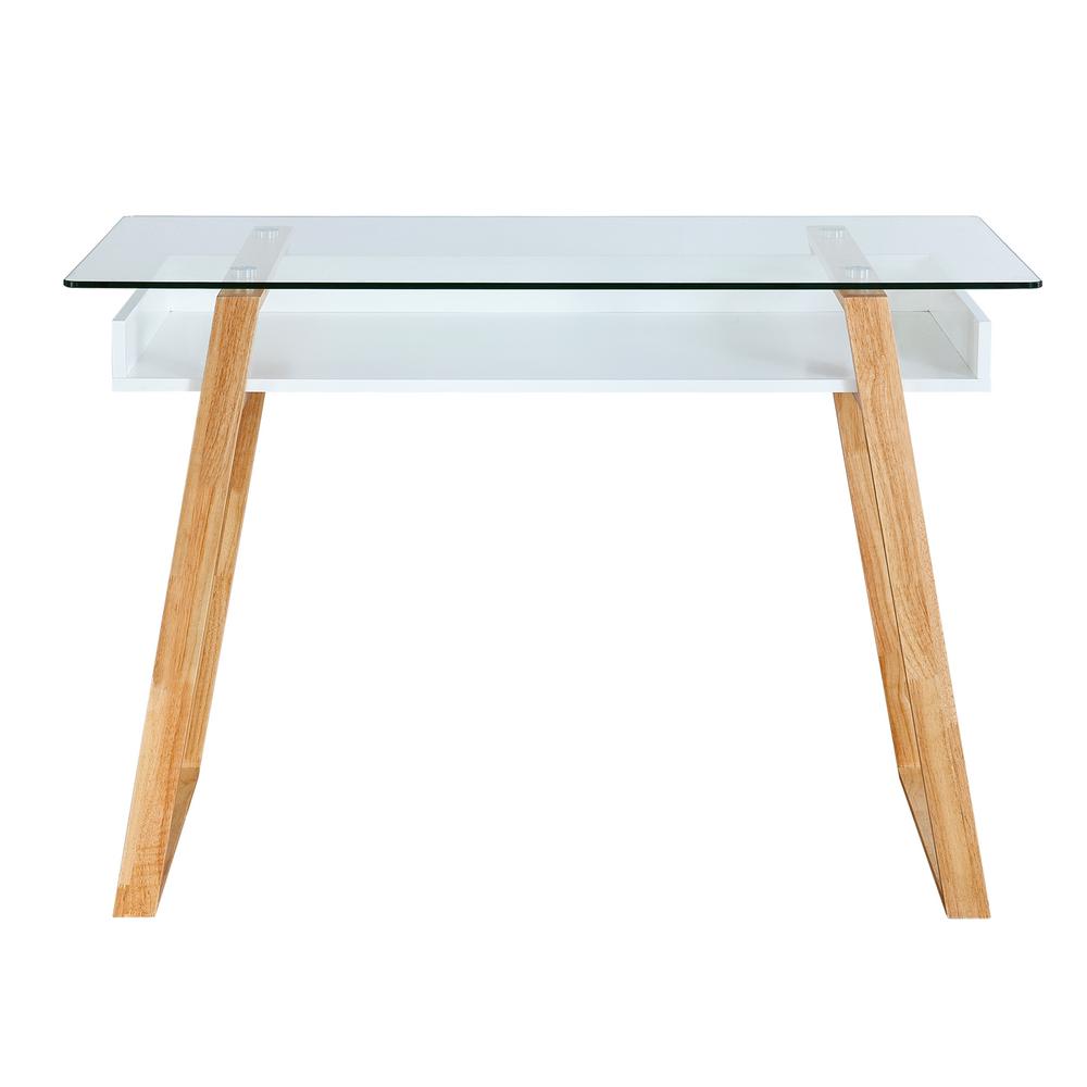 Poly And Bark Segovia Natural Glass Top Desk Em 299 Nat The Home