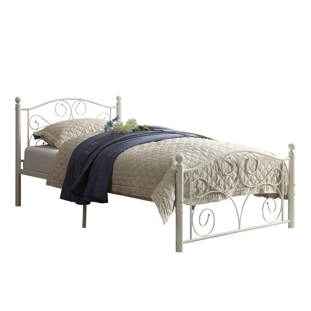 Homesullivan Blossom White Twin Platform Bed 402021tw 1 The Home Depot Homesullivan Blossom White Twin Platform Bed