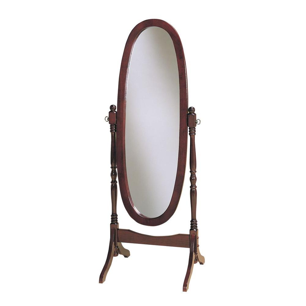 Powell 59.25 in. x 22.5 in. Cherry Wood Framed Cheval Mirror978 The