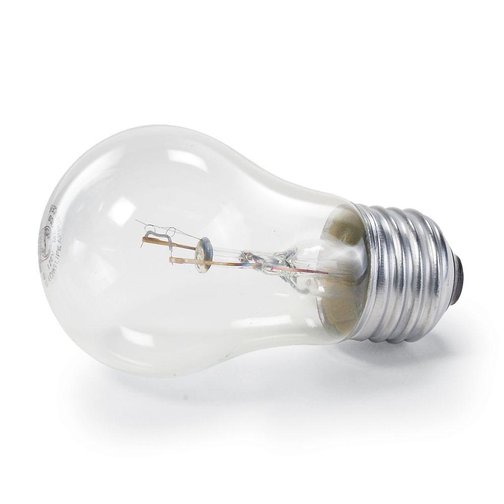 White A15 Incandescent Clear Appliance Light Bulb 40Watt Refrigerator