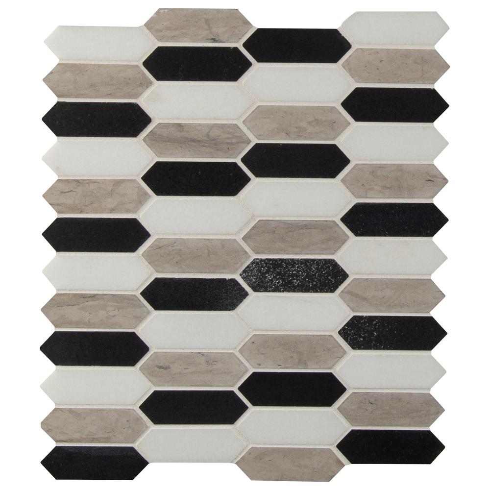 MSI Metropolitan Picket 11.73 in. x 10.24 in. x 10mm Honed Marble Mesh