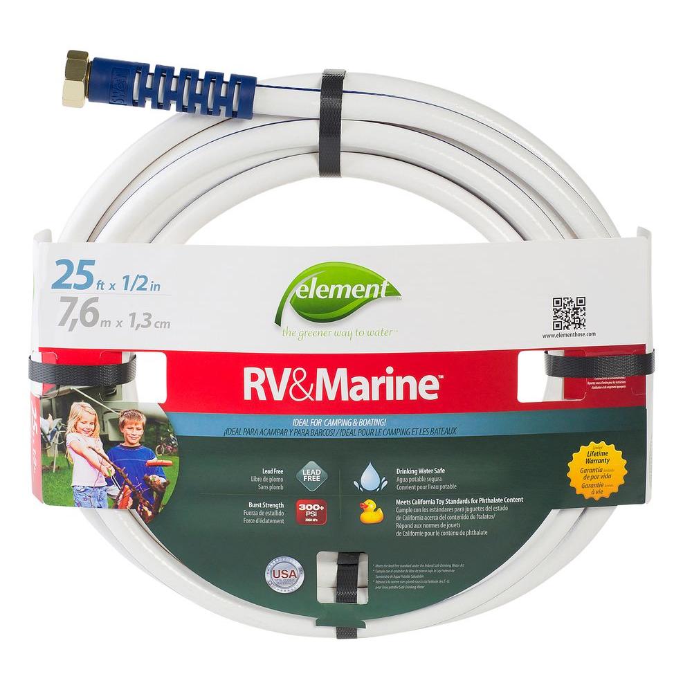 Element 1/2 in. Dia x 25 ft. RV and Marine Water Hose ...