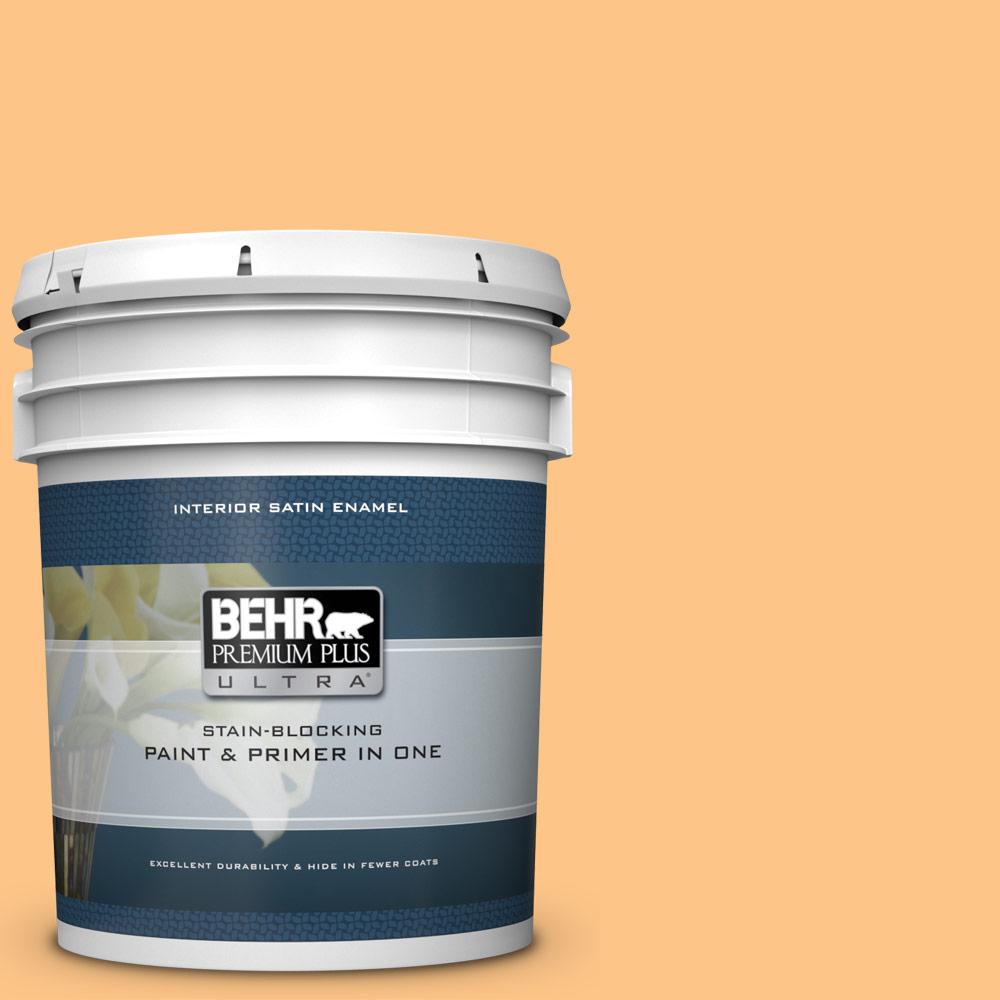 Behr Premium Plus Ultra 5 Gal P240 4 Mango Tango Satin Enamel P240 4 Mango Tango Satin Enamel Interior