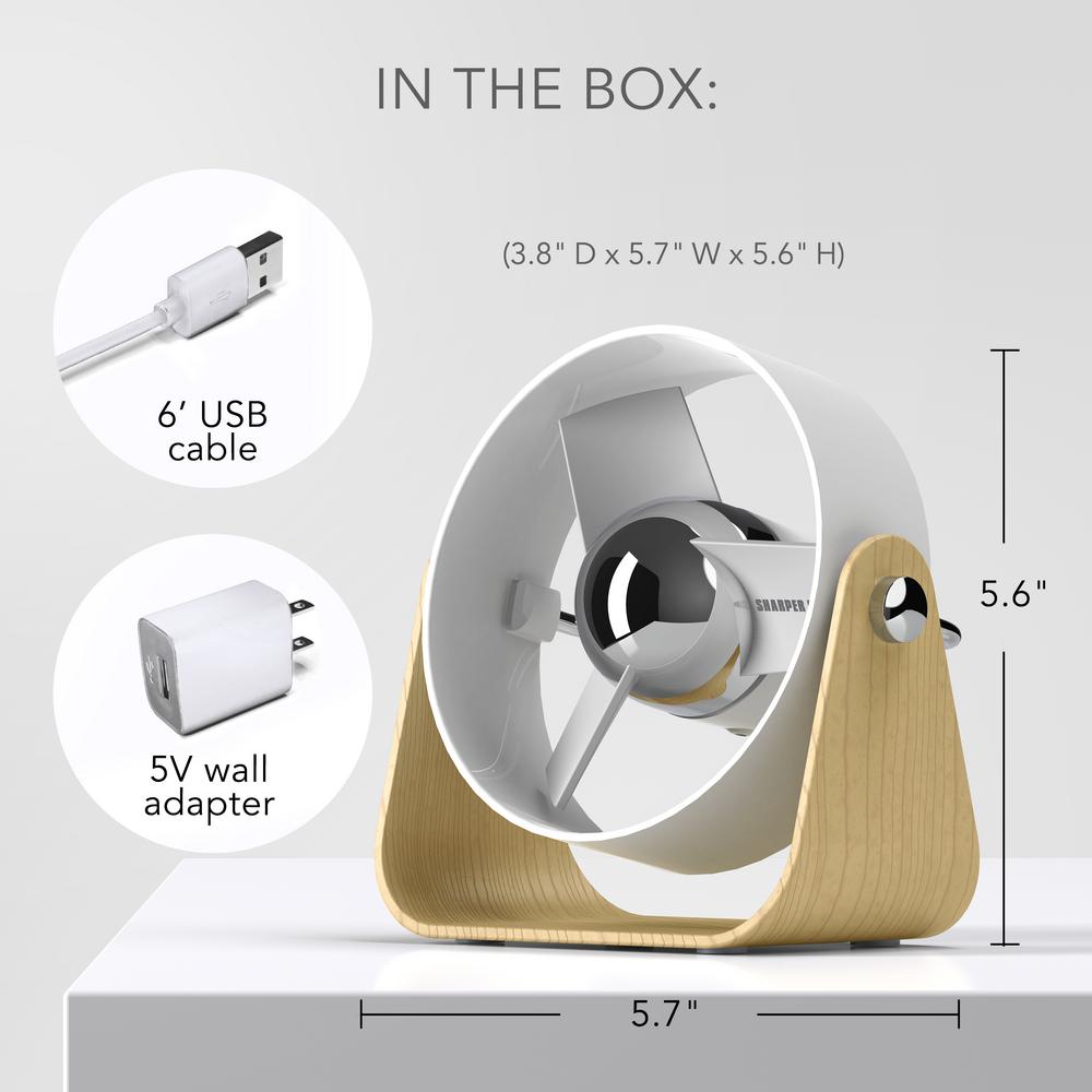 Sharper Image Sbs1 Usb Fan With 4 8 In Soft Blades 2 Speeds