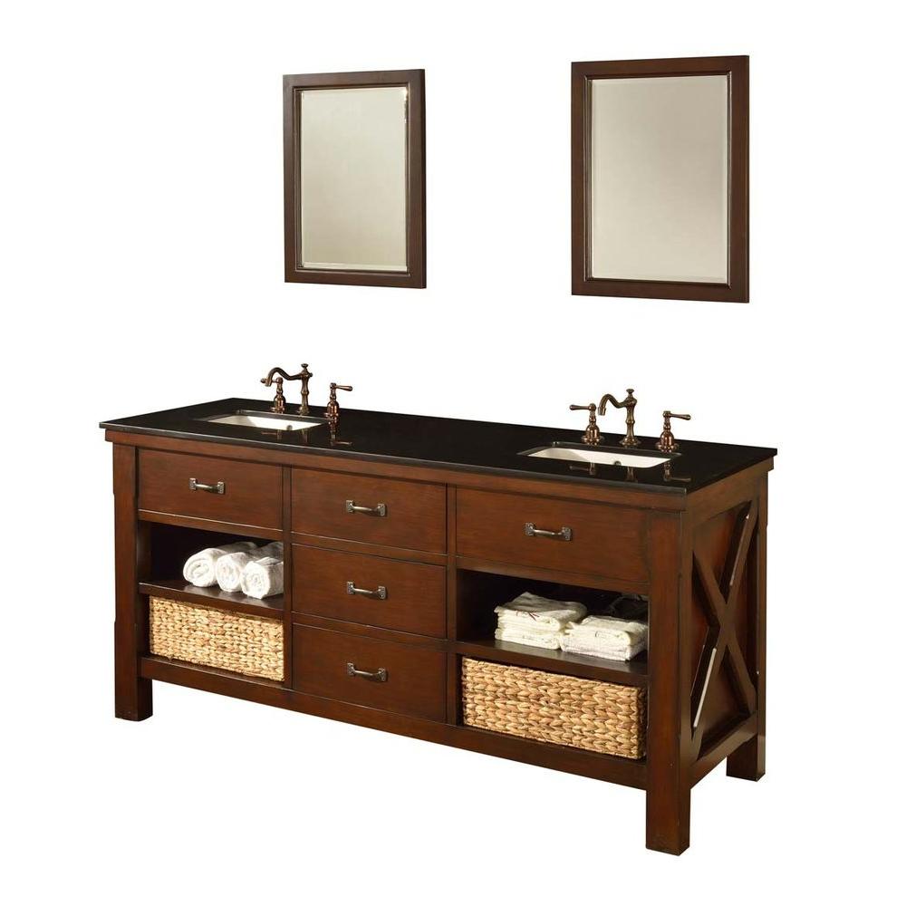 Home Decorators Collection Moorpark 61 in. W x 22 in. D Double Bath Vanity in Burnished Walnut
