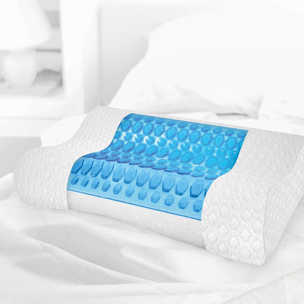 Sensorpedic Contoured Gel Overlay Memory Foam Pillow 64200 The