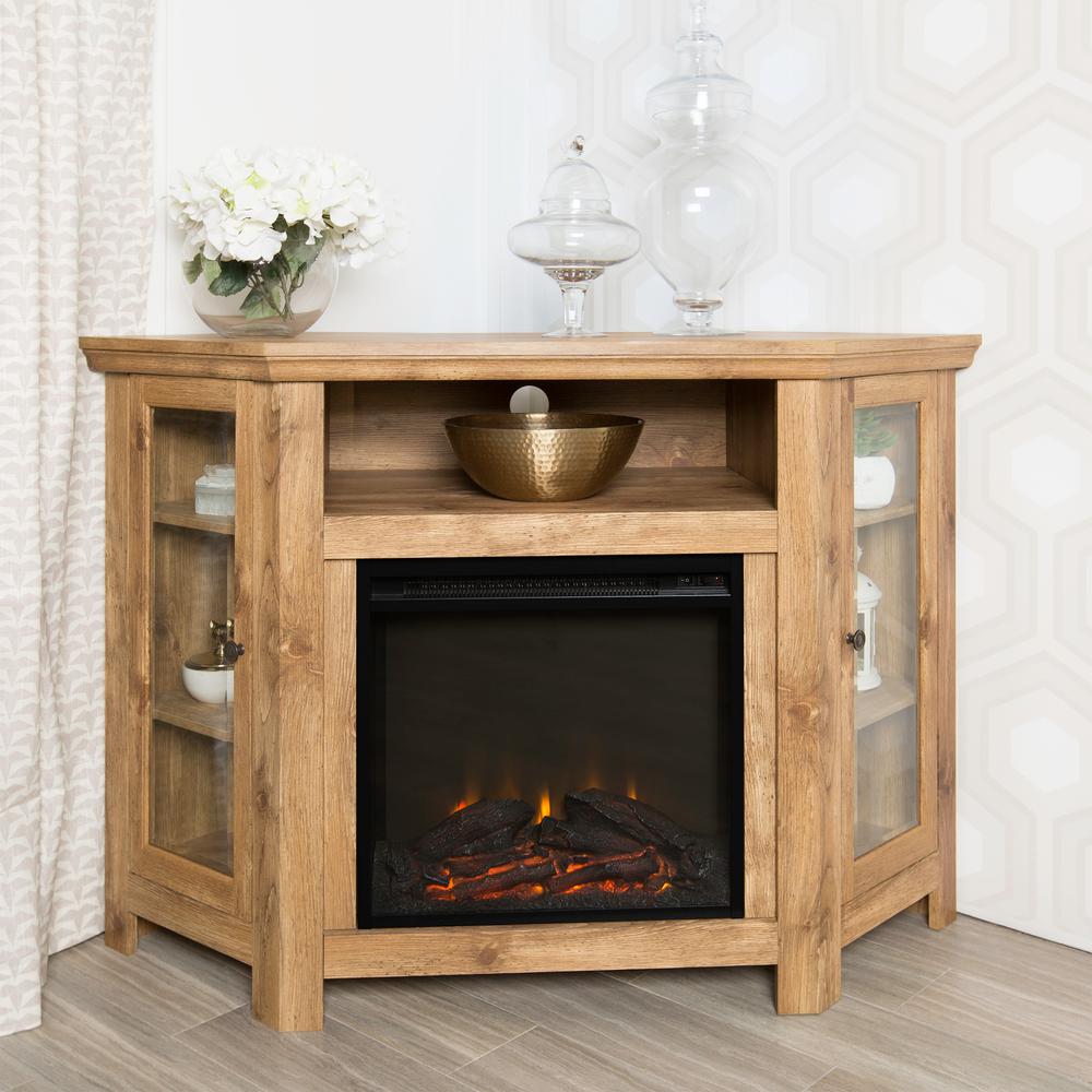 Walker Edison Furniture Company Barnwood Fire Place Entertainment