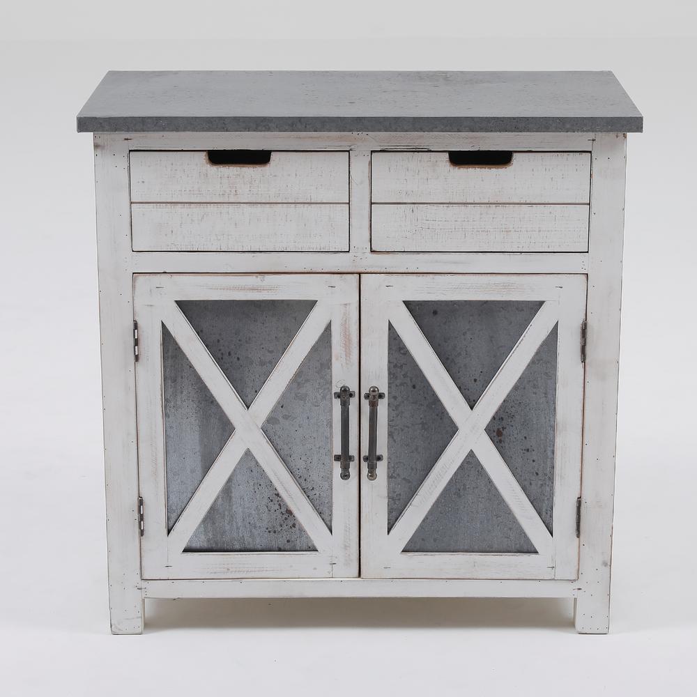 Winsome House Gray White Wood Console Cabinet Whif354 The Home Depot