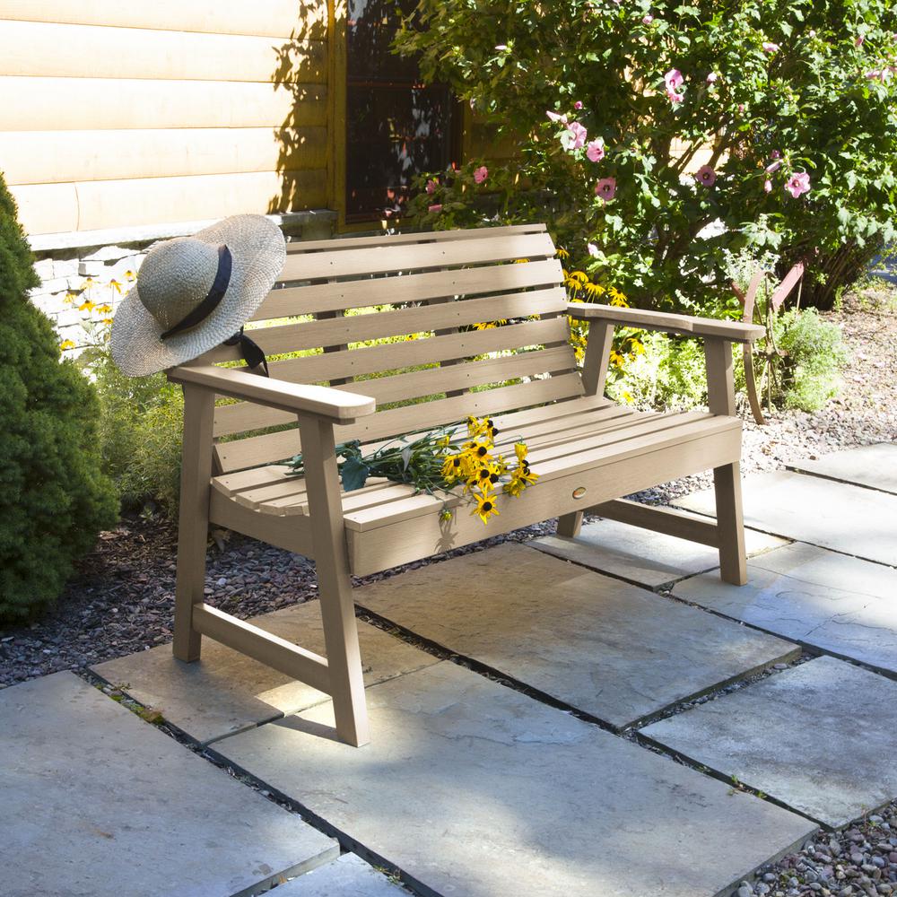 Highwood Weatherly 60 In 2 Person Tuscan Taupe Recycled Plastic