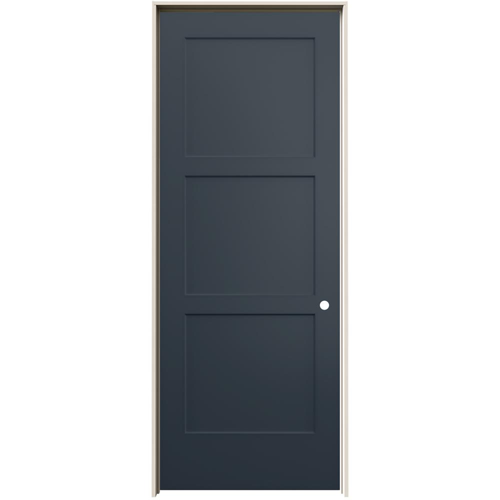 Jeld Wen 36 In X 96 In Birkdale Denim Stain Left Hand Smooth Hollow Core Molded Composite Single Prehung Interior Door