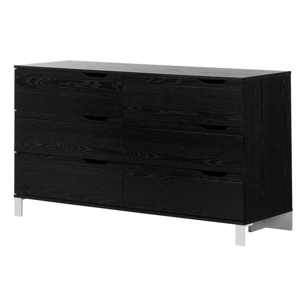 South Shore Munich 6 Drawer Weathered Oak Dresser 10491 The Home