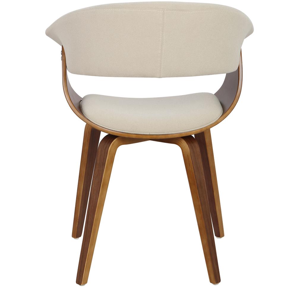 Lumisource Vintage Mod Walnut And Cream Dining Accent Chair Ch Walnut And Cream Dining Accent Chair