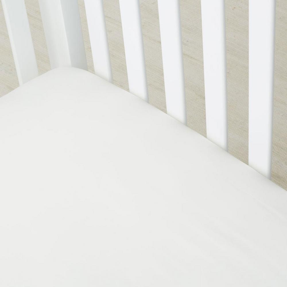 beige crib sheet