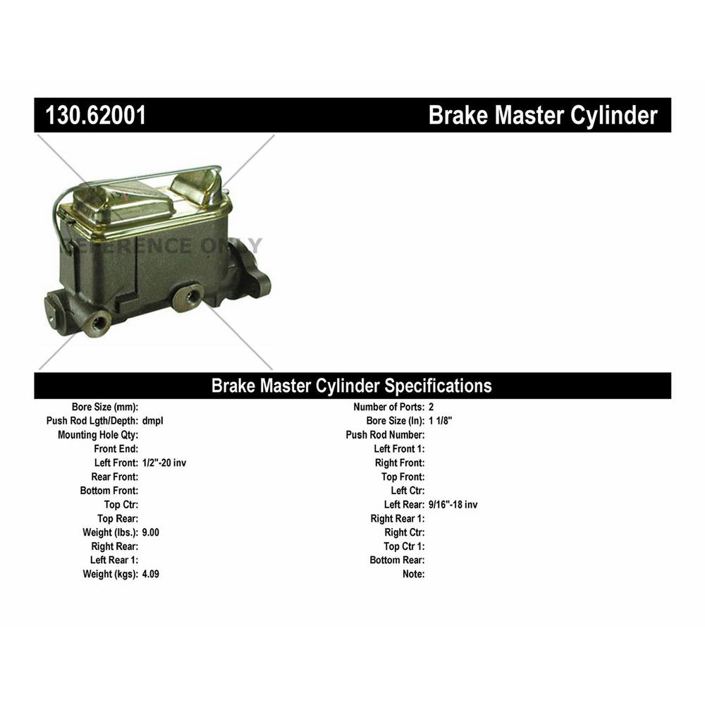 Brake Master Cylinder-Premium Master Cylinder Preferred Centric 130.66001 Brake Master Cylinder-Premium Master Cylinder Preferred Centric 130.66001