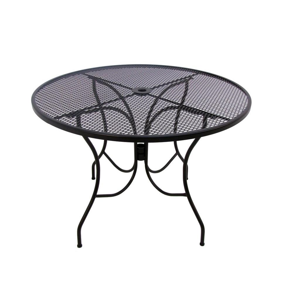 Arlington House Glenbrook 48 in. Black Round Patio Dining Table-8349000