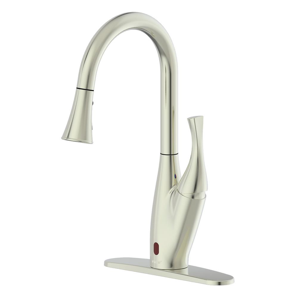 Flow Single Handle Pull Down Sprayer Kitchen Faucet With Motion