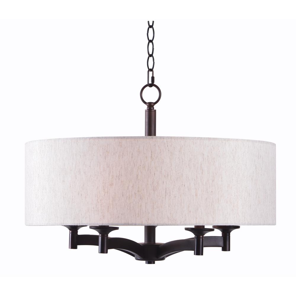 Kenroy Home Rutherford 5 Light Bronze Pendant With Taupe Shade Kenroy Home Rutherford 5 Light Bronze Pendant With Taupe Shade