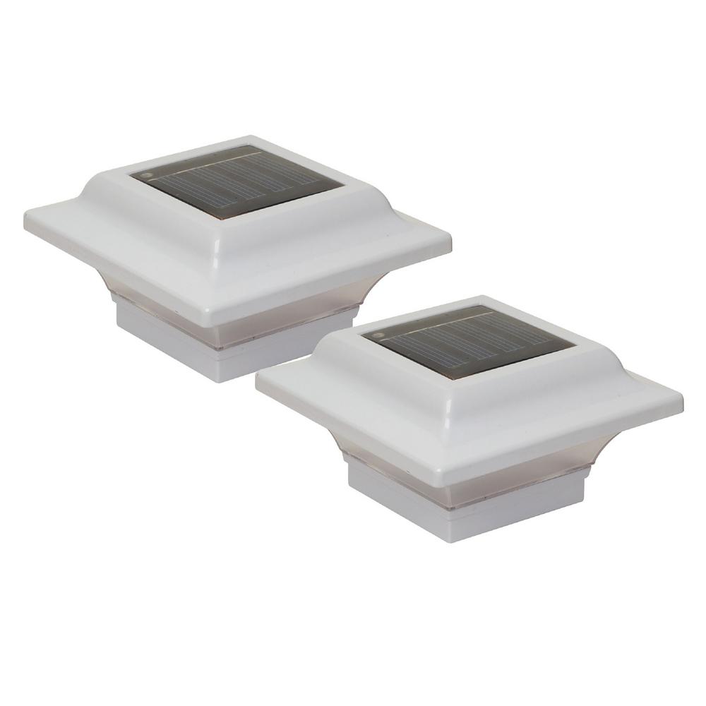 Classy Caps Imperial 2.5 in. x 2.5 in. Outdoor White Cast Aluminum LED