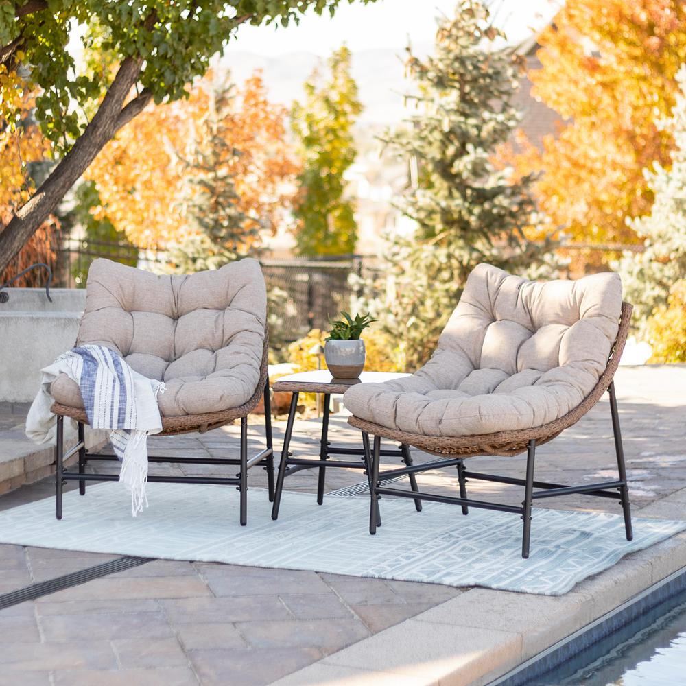Natural Patio Conversation Sets Outdoor Lounge Furniture The Home Depot - Patio Papasan Chair Ottoman Set Natural Patio Conversation Sets Outdoor Lounge Furniture The Home Depot - Patio Papasan Chair Ottoman Set