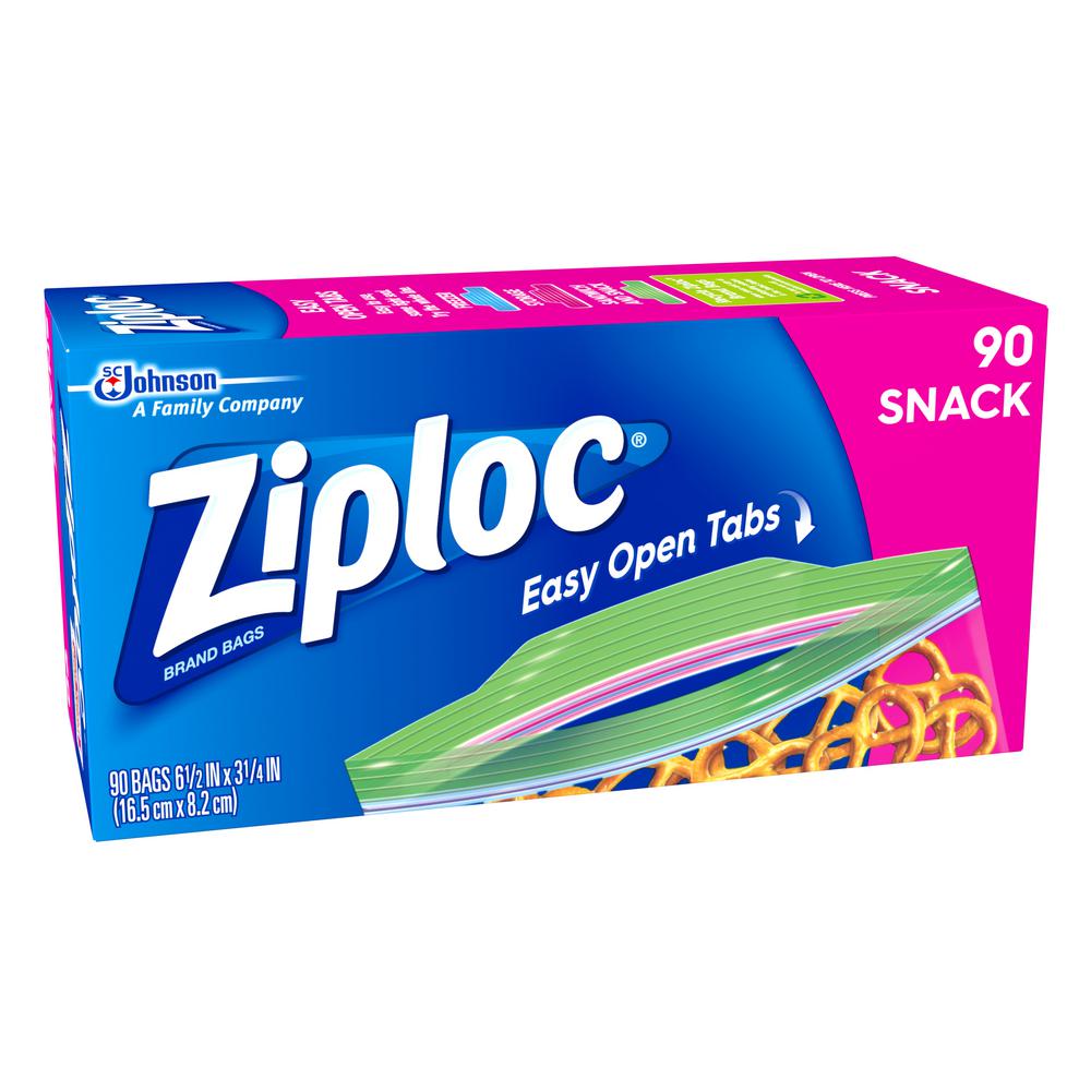 Ziploc Green Snack Bags Set Of 90 664434 The Home Depot