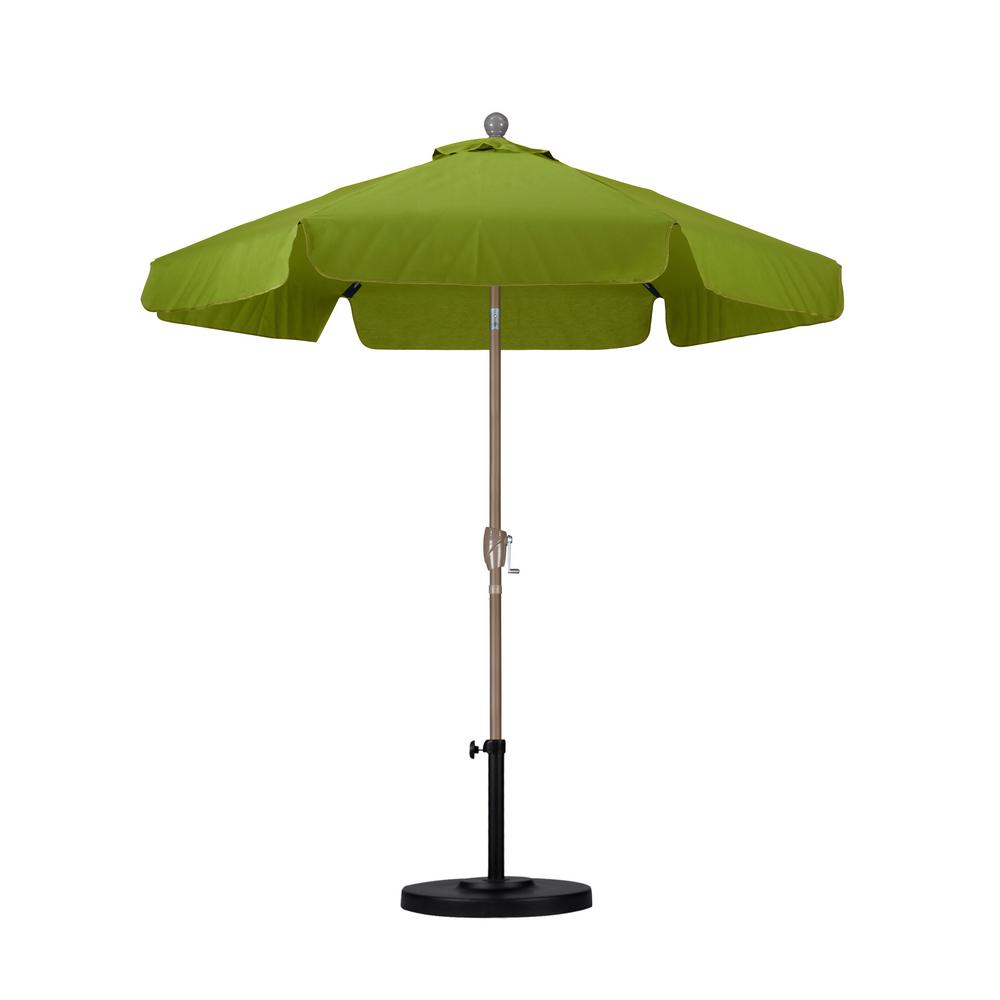 Astella 7 1 2 Ft Fiberglass Push Tilt Patio Umbrella In Palm Spunpoly Alus756t Sp21 The Home Depot