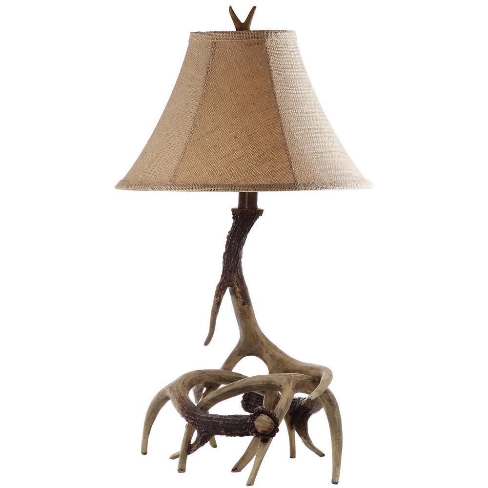 silver antler table lamp