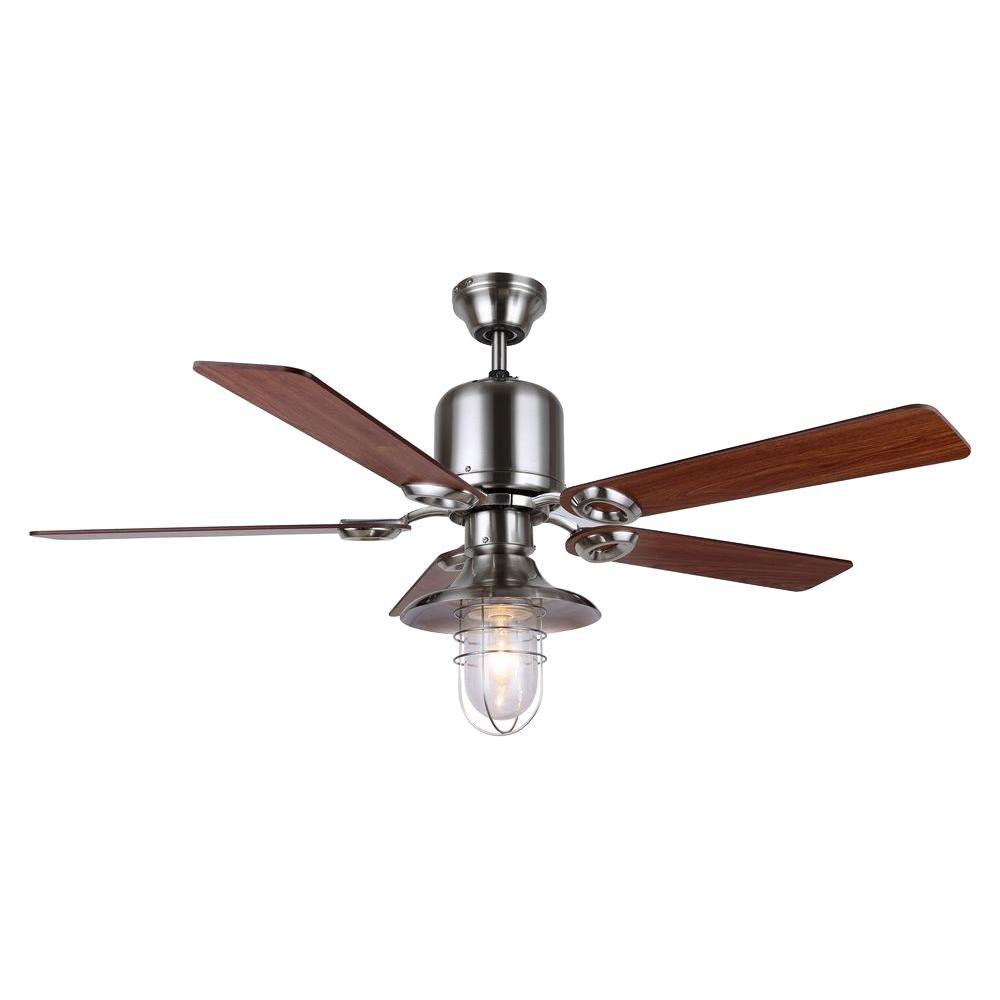 Sawyer 48 in. Brushed Nickel Ceiling Fan with 5Reversible Blades and