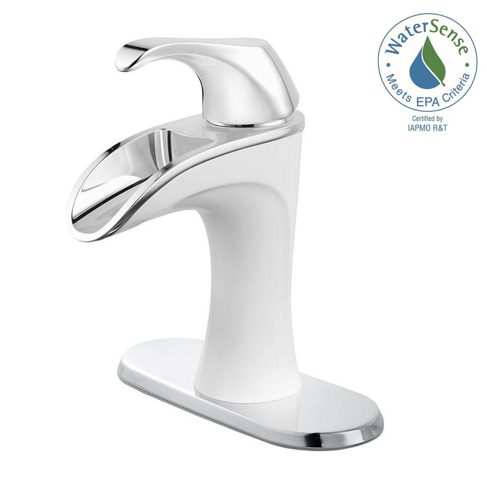 Deck Plate High Arc Centerset Bathroom Sink Faucets Centerset Single Handle Bathroom Faucet In Chrome And White