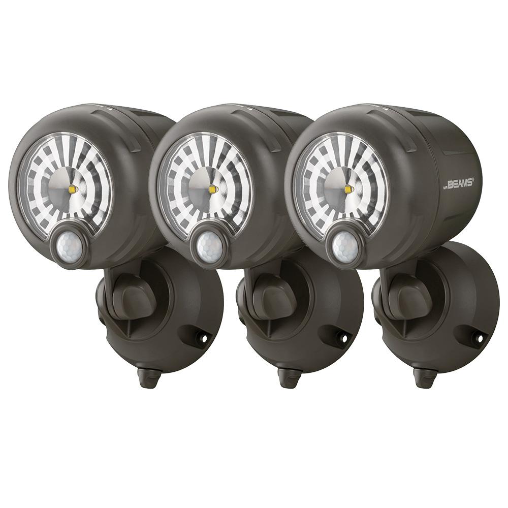 Battery Outdoor Security Lighting The Home Depot Wireless 120 Degree Bronze Motion Sensing Outdoor Integrated Led Security Spot Light 3