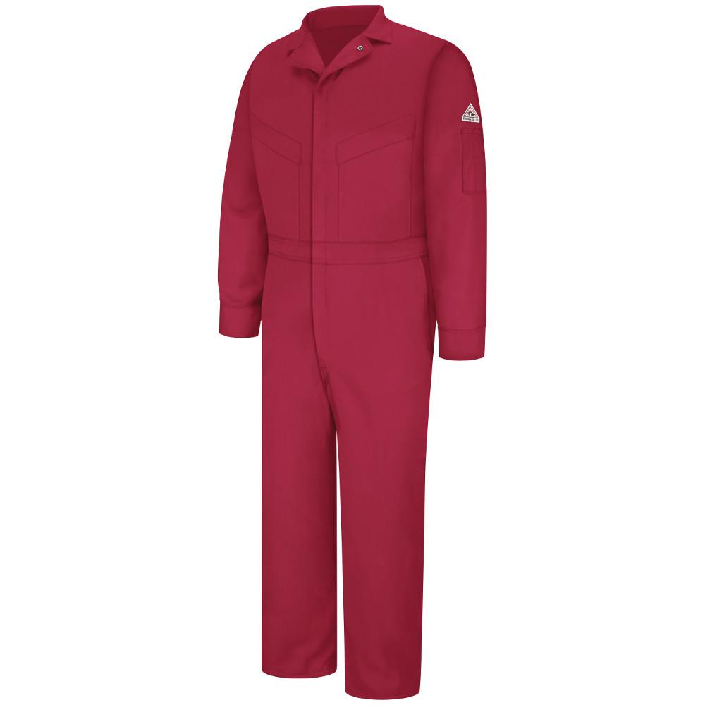 Bulwark EXCEL FR ComforTouch Men's Size 58 Red Deluxe Coverall-CLD4RD RG 58 - The Home Depot