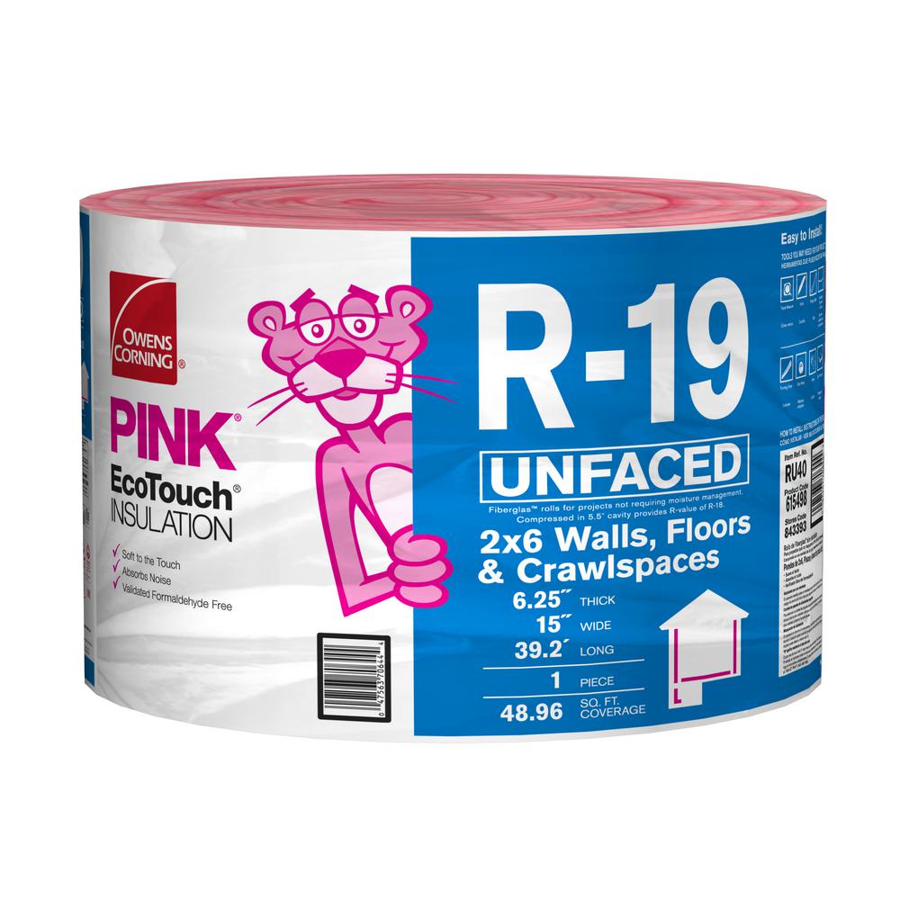 Owens Corning R 19 Ecotouch Pink Unfaced Fiberglass Insulation