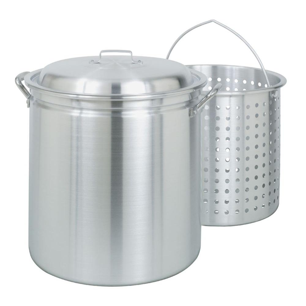 Bayou Classic 42 qt. Aluminum Stock Pot in Silver with Lid-4042 - The Home  Depot