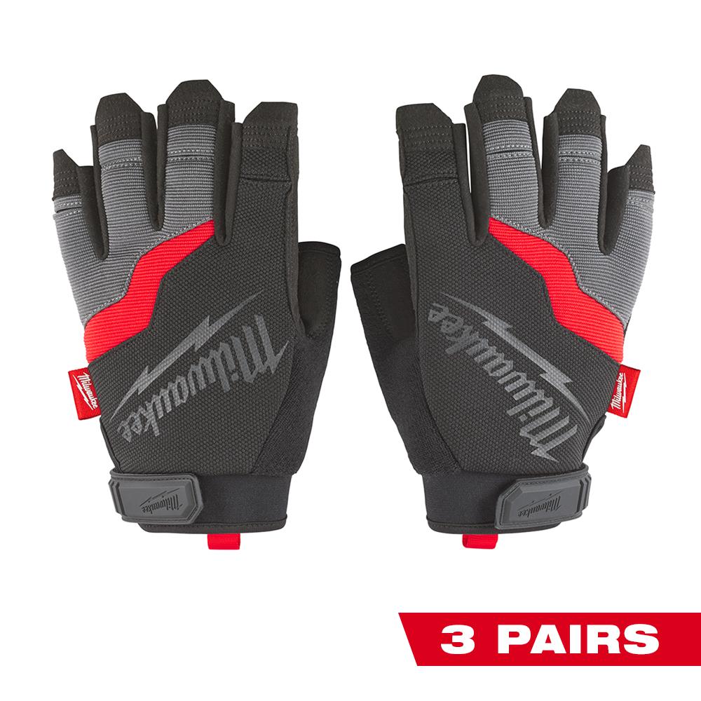 3 fingerless gloves