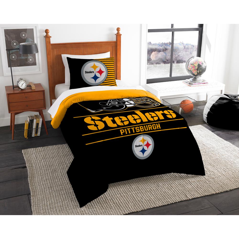 Steelers 3 Piece Multicolored Twin Comforter Set 1nfl862000078ret