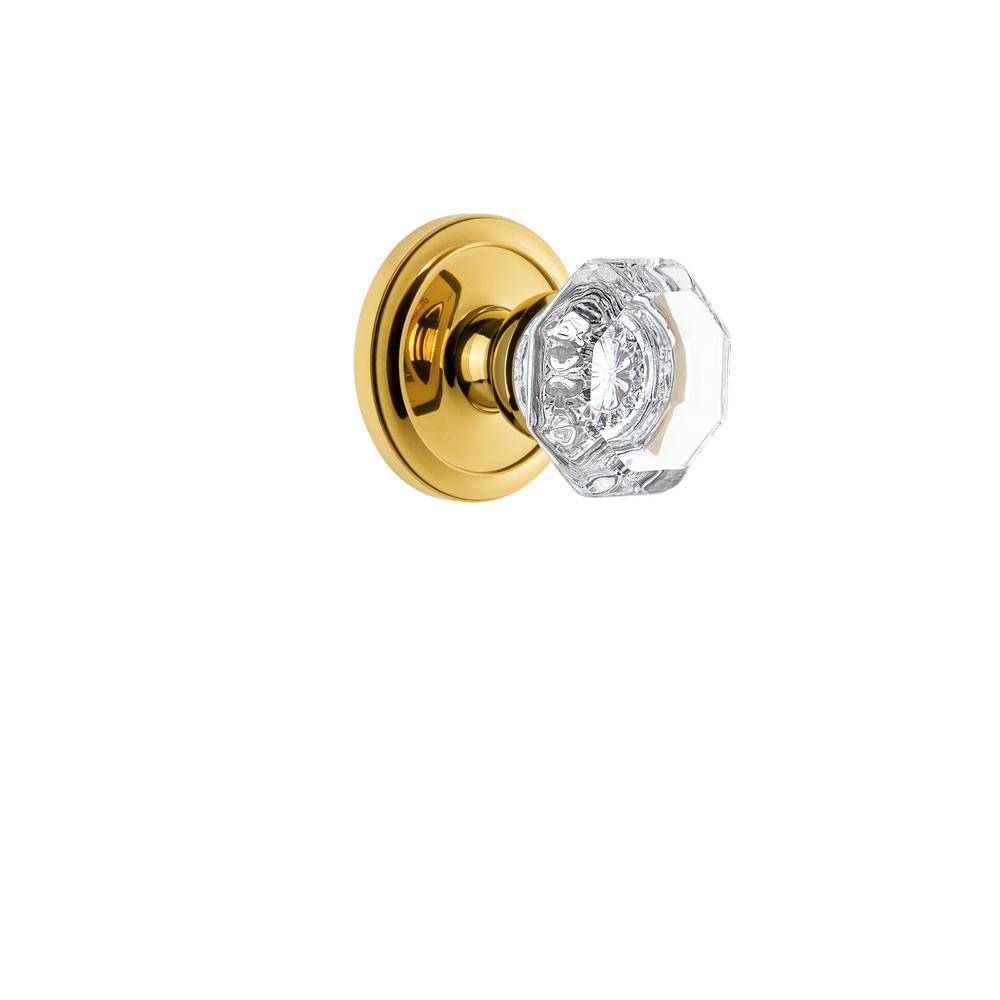Clear White Crystal Octagon 24/% Lead Knob Pull Handle Polished Brass 1/"