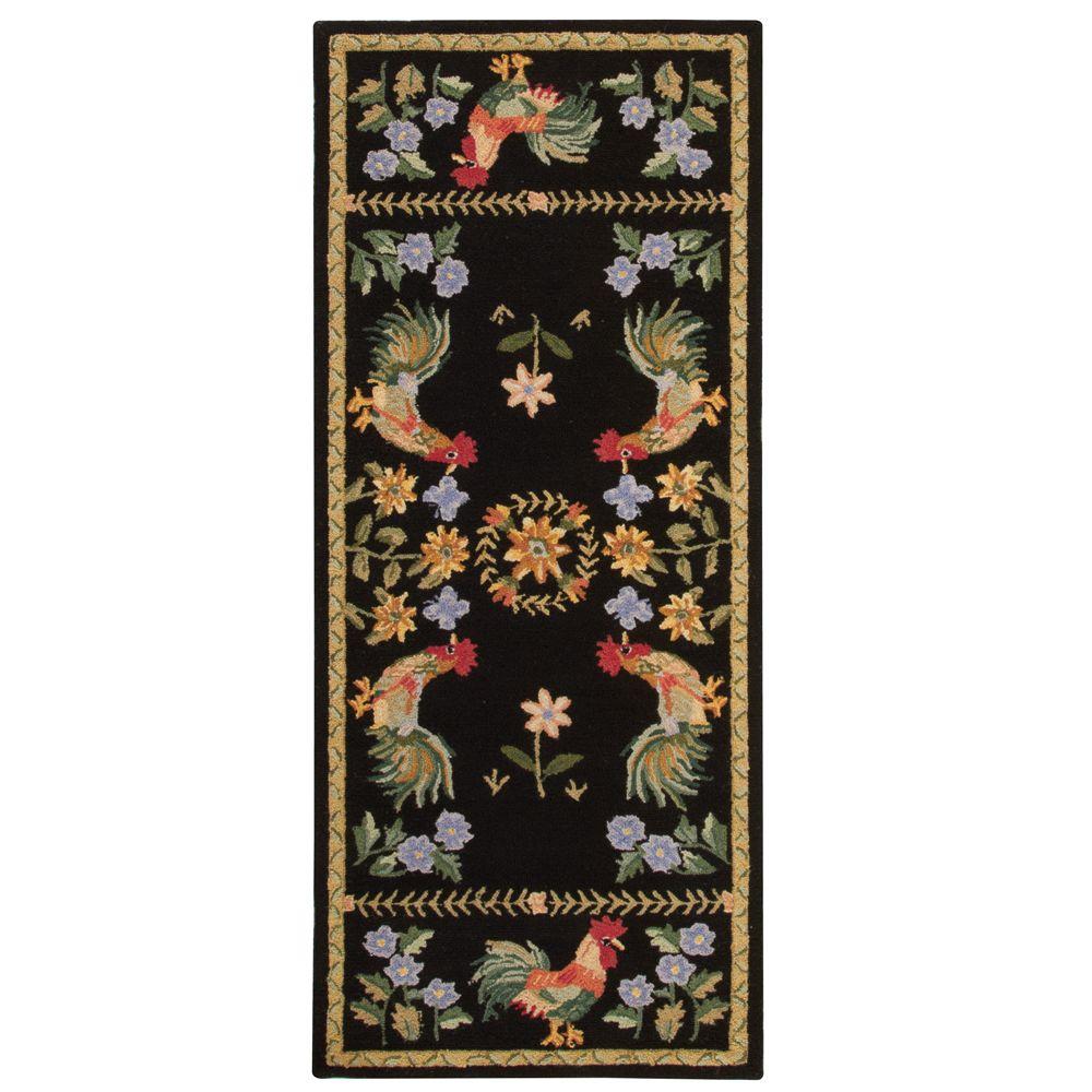 Home Decorators Collection Spring On The Farm Black 3 Ft X 8 Runner Rug