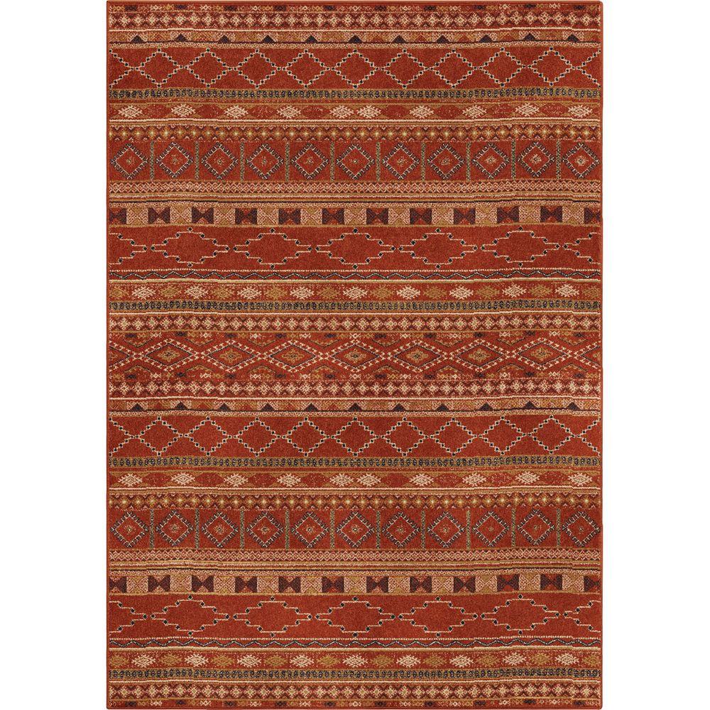 Orian Rugs Wild West Red 8 Ft X 11 Indoor Area Rug