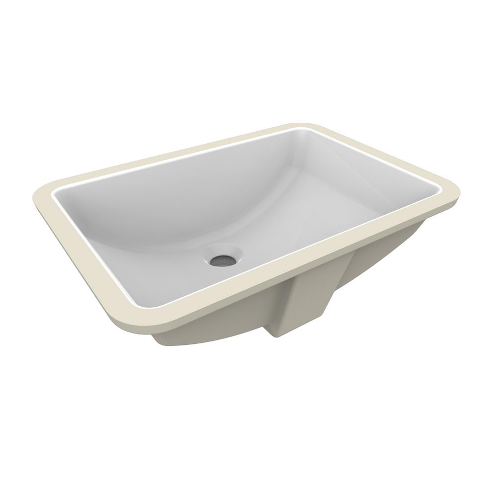 Kohler Archer Vitreous China Undermount Bathroom Sink In White With Fusion Under Mount Ceramic Basin Sink In White