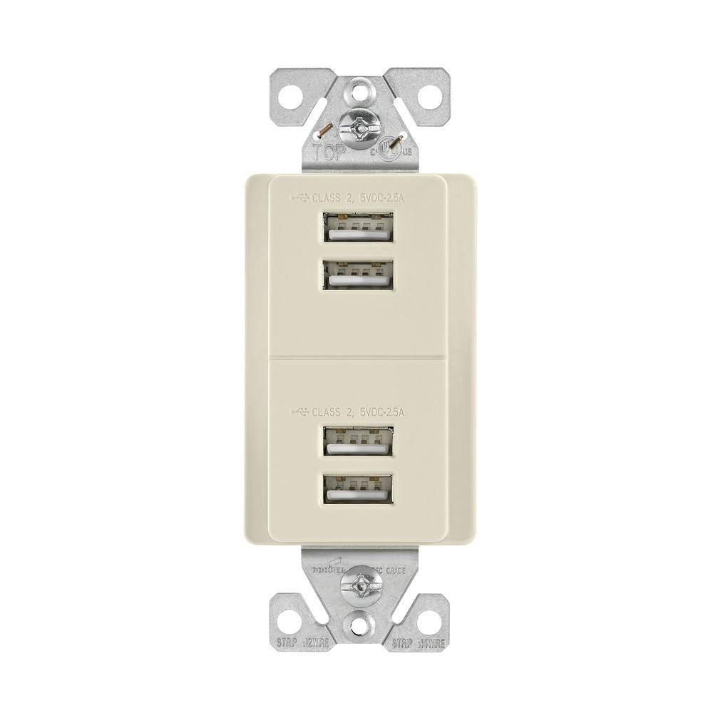 Eaton 5 0 Amp Volt Dc Usb Charging Station In Light Almond 7750la Eaton 5 0 Amp Volt Dc Usb Charging Station In Light Almond