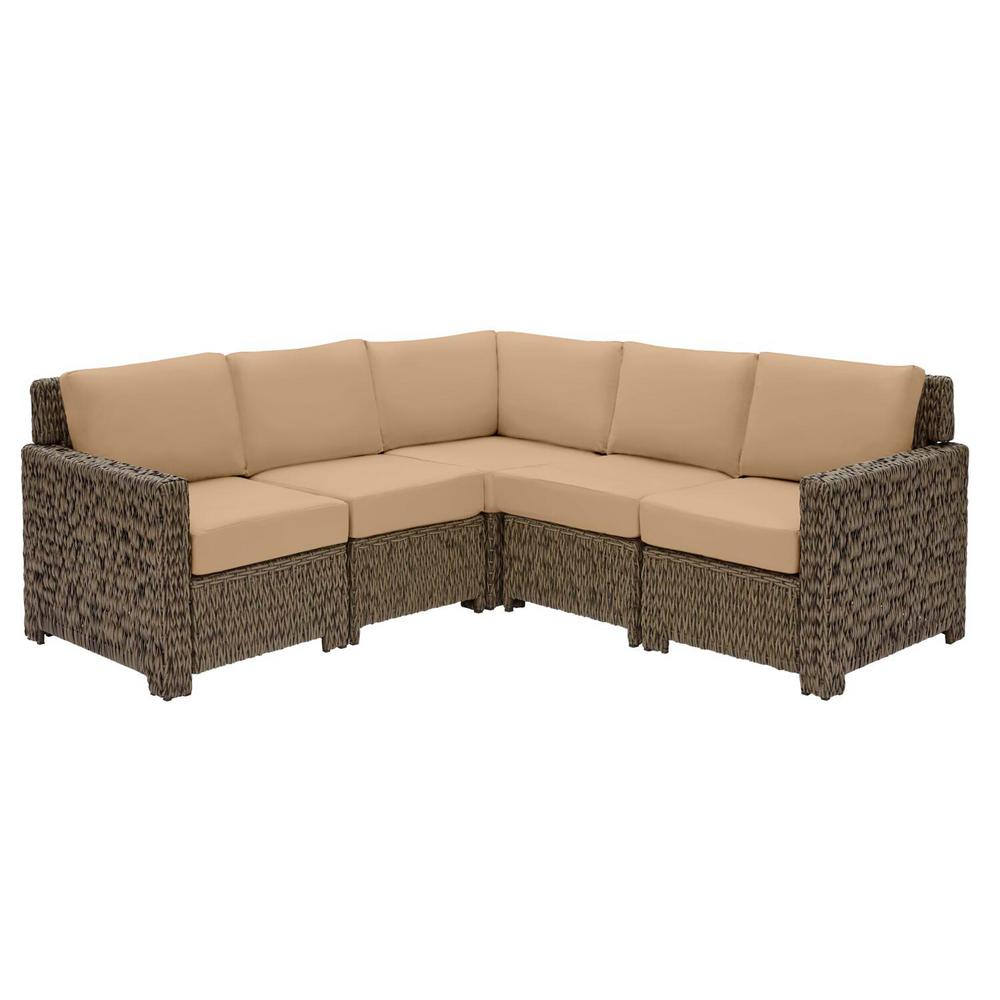 Hampton Bay Laguna Point Brown 5 Piece Wicker Outdoor Patio