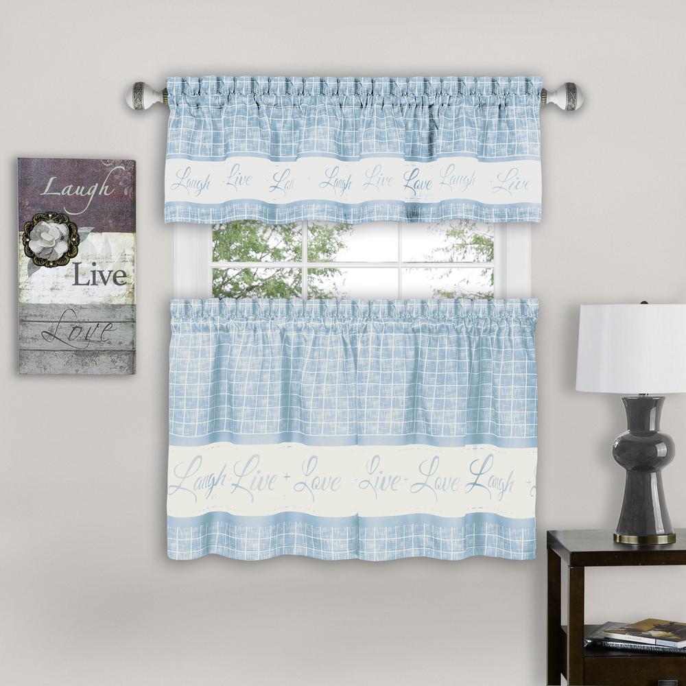 Achim Live Love Laugh Light Blue Polyester Light Filtering