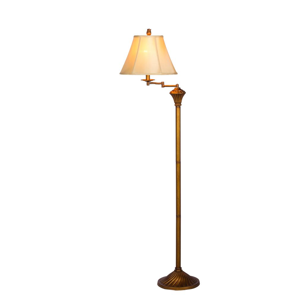 Fangio Lighting 58 In Antique Gold Metal Floor Lamp