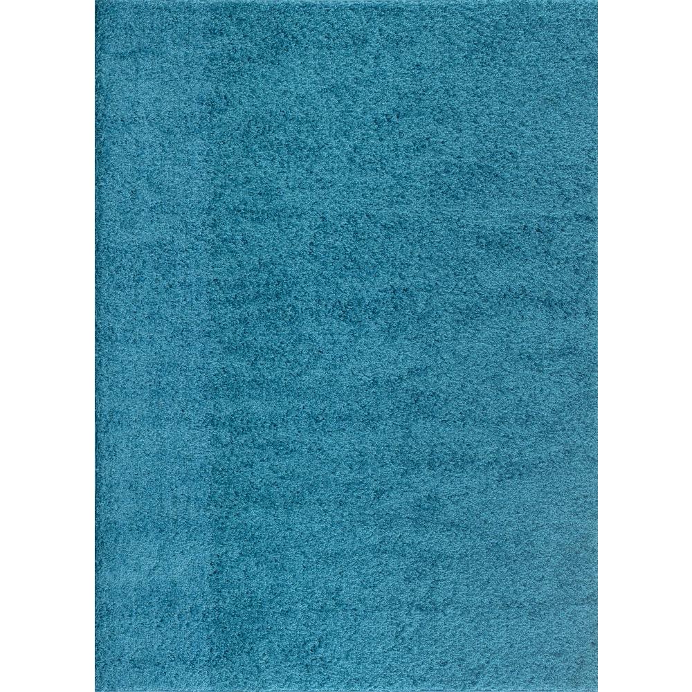 World Rug Gallery Soft Cozy Solid Turquoise 8 ft. x 10 ft. Indoor Shag