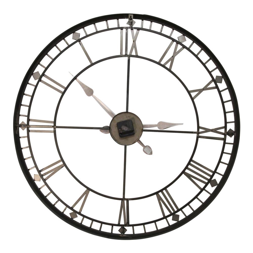 Stratton Home Decor Oversized 31.50" Industrial Austin Wall Clock S23685 The Home Depot