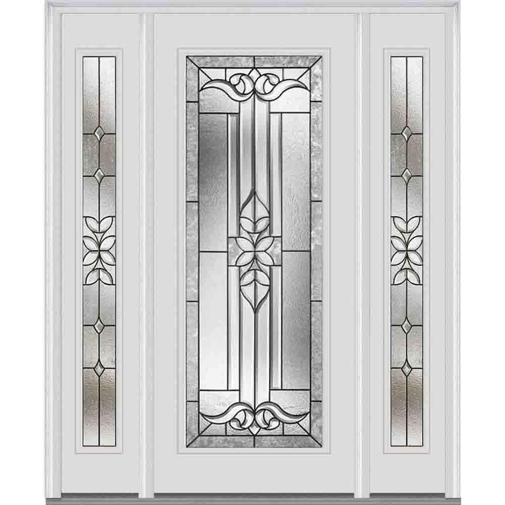 MMI Door 68.5 in. x 81.75 in. Cadence Decorative Glass Full Lite Painted Fiberglass Smooth