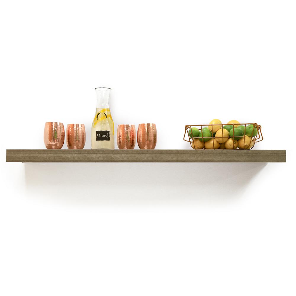 Floating Shelf Decorative Shelving Accessories The 60 In W X 10 2 D H Driftwood Gray