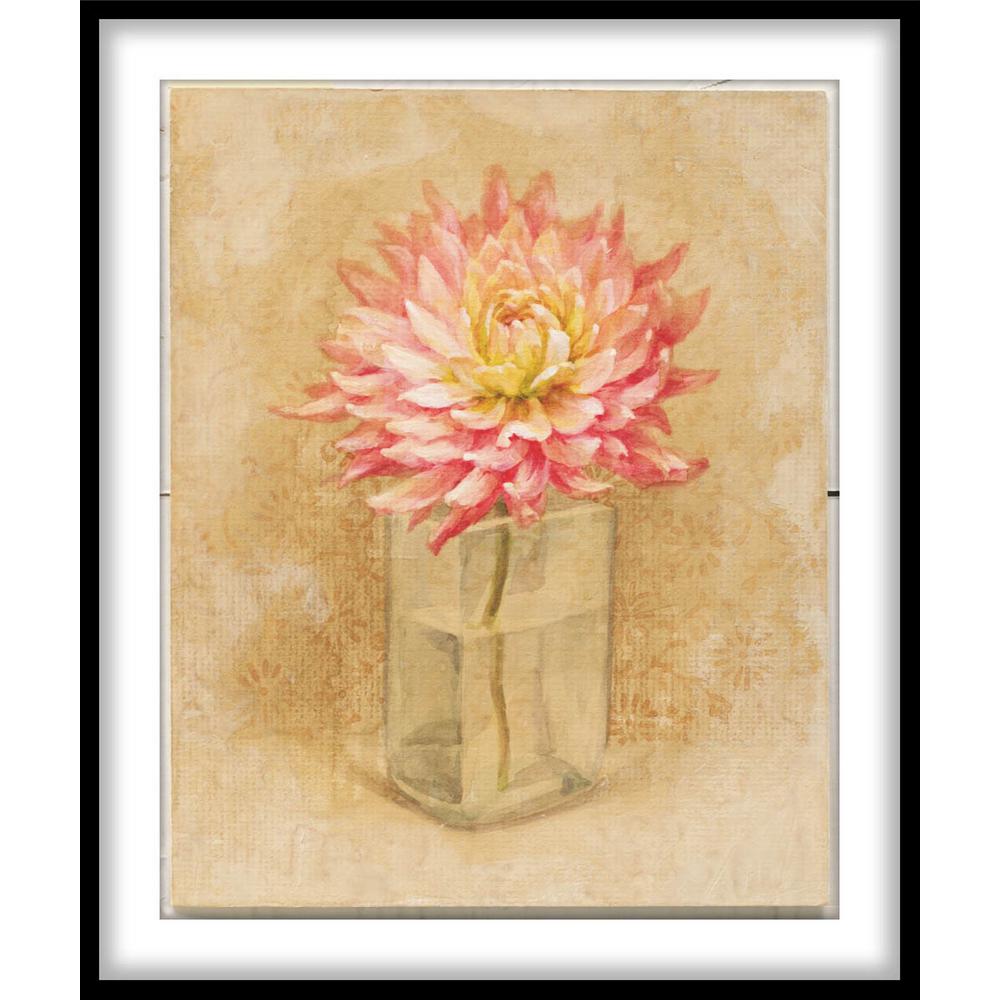Ptm Images 9 75 In X 11 75 In Dahlia Blossom In Glass Framed Wall Art 1 75768 The Home Depot